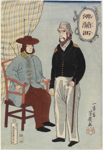 Franceses, enero de 1861 de Utagawa Yoshiiku